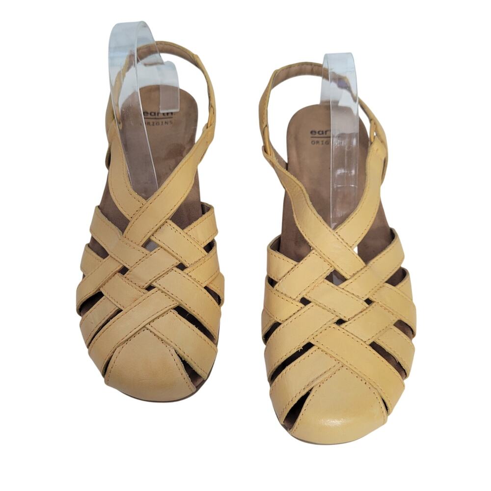 Earth Origins Berri Woven Flat Yellow/Gold Fisherman Sandals Size 9M  9626-2983